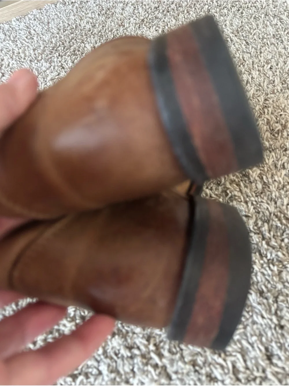 Justin Boots light brown boho  Leather Women's Pull-O knee high riding Boots 8.5